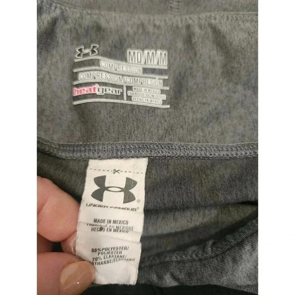 Under Armour Women's Medium Gray Compression Heatgear Capri Leggings - Polyester - Picture 4 of 6